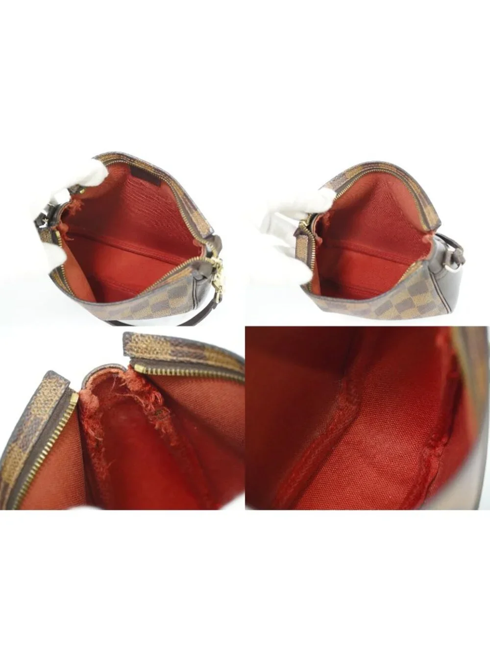 Louis Vuitton LV Trousse Makeup Damier Ebene Pouch Handbag Brown